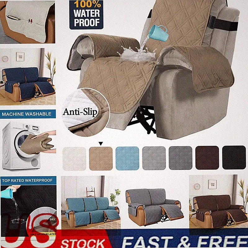 1/2/3Seat Recliner Chair Cover Armchair Slipcover Couch Throw Mat Sofa Protector