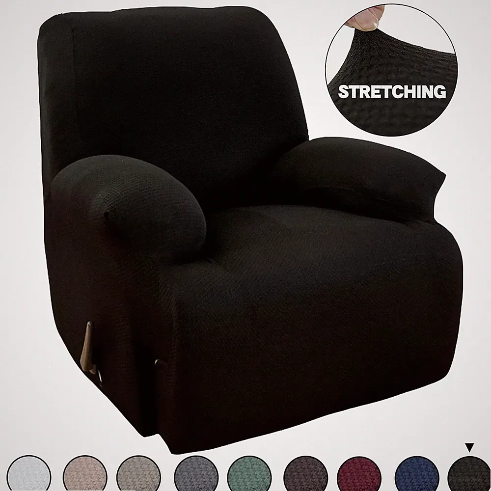 geometric cream burgundy print recliner cover