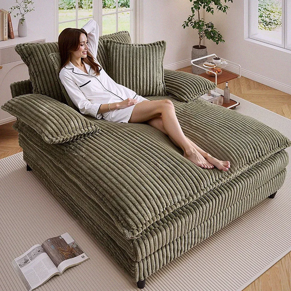 54.8" W Oversized Chaise Lounge Chair Indoor with 5-Position Adjustable Backrest