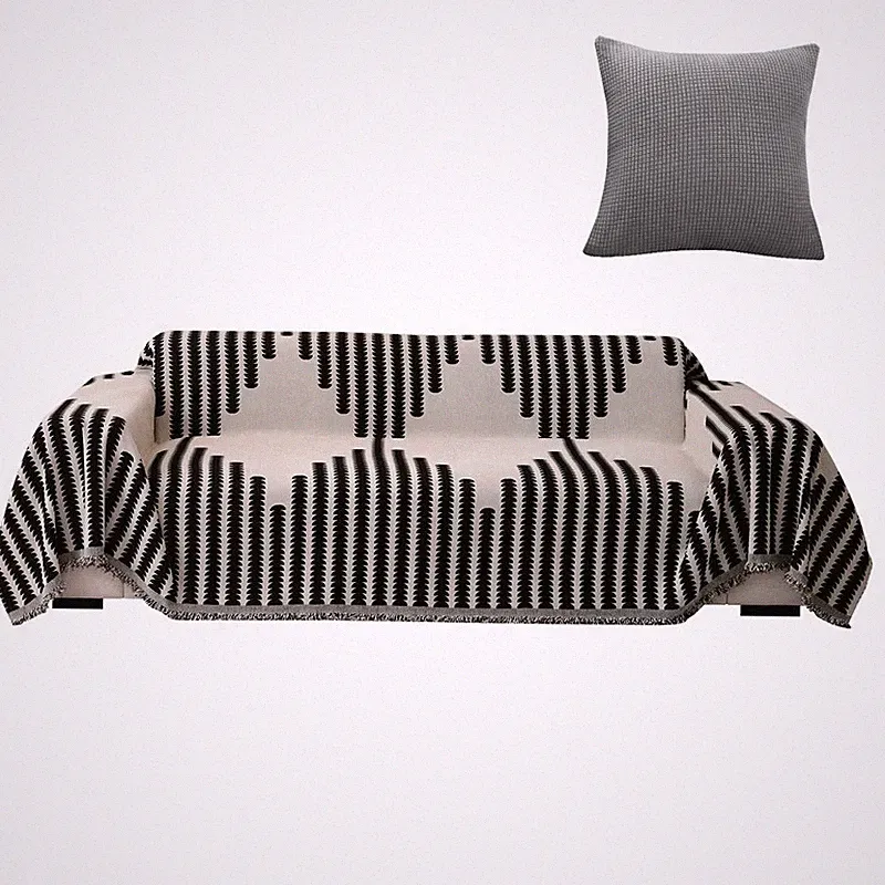 Boho Couch Cover Geometric Jacquard Pattern Sofa Slipcover for Living Room