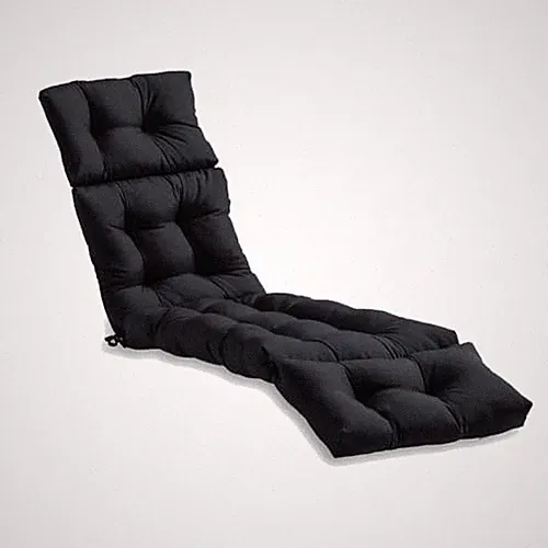 Chaise Lounge Chair Cushions Long Bench Cushion for Outdoor Furniture, Black