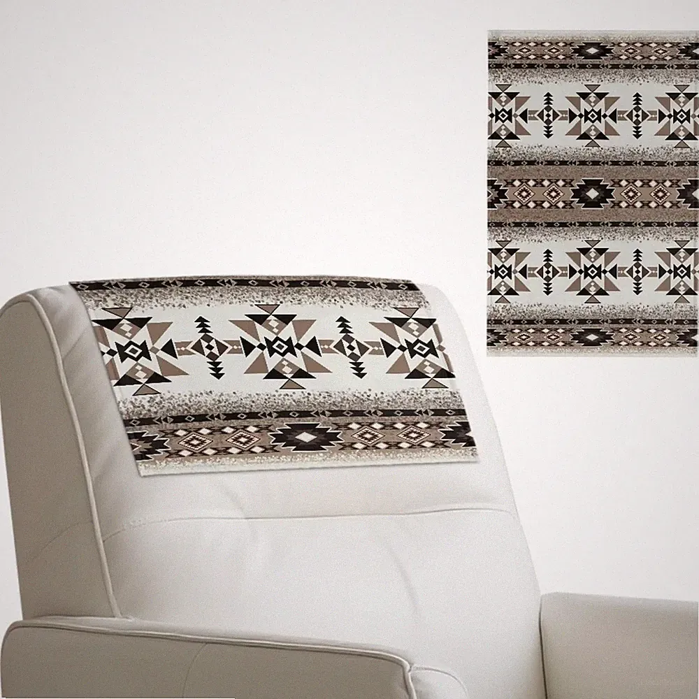 Head Rest Cover for Recliner Aztec Tribal Faux Leather Headrest Cover for Rec...