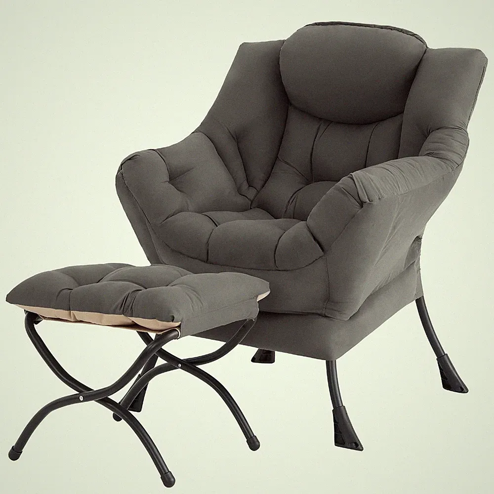 Modern Large Accent Chair with Ottoman, Comfy Leisure Sofa Armchair with Foot...