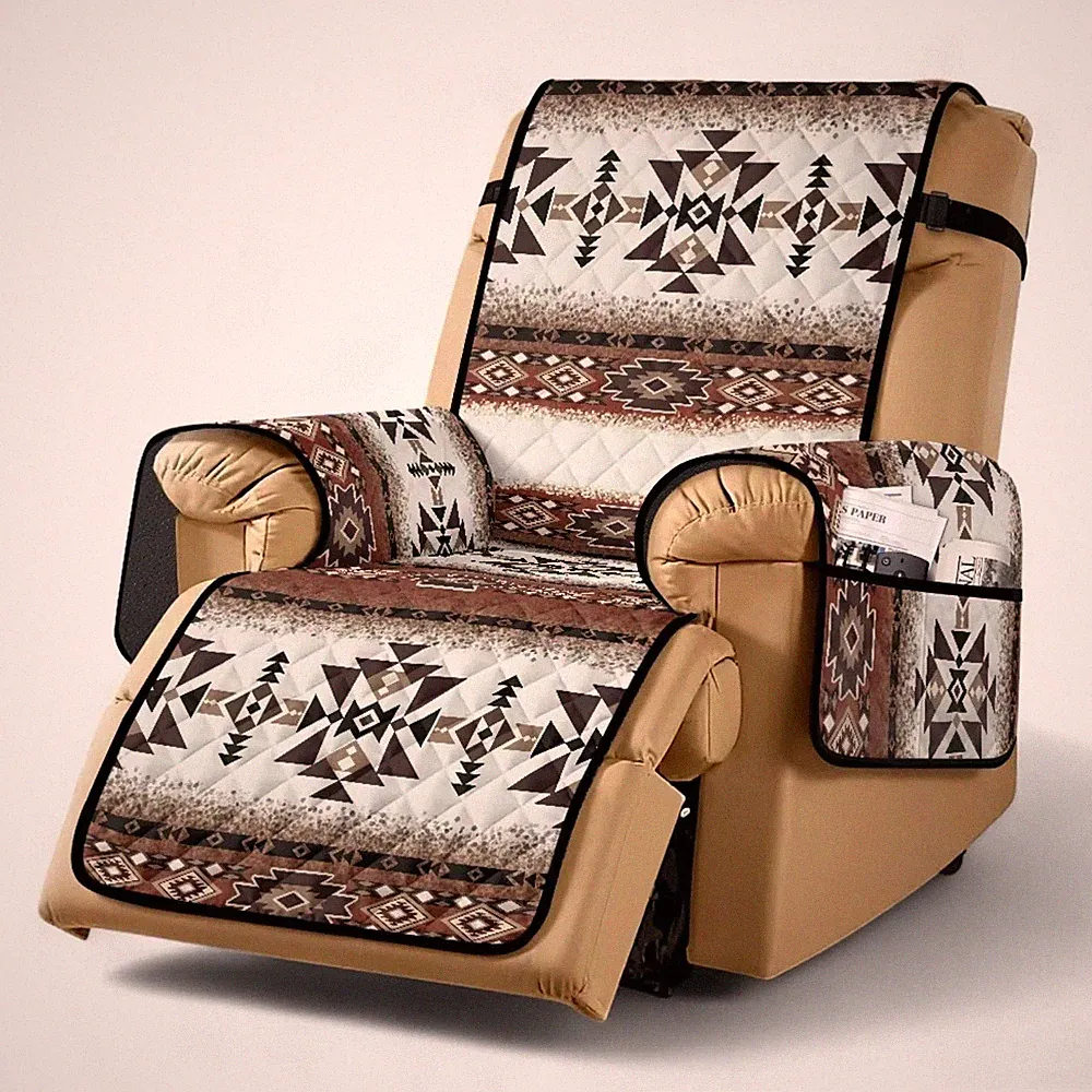 New Listing Aztec Tribal Geometric Print Recliner Chair Cover Non Slip Covers for Recline...