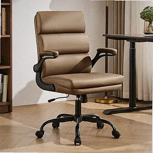 Office Chair Adjustable Desk Chair Mid Back Executive Comfortable Bonded Tan