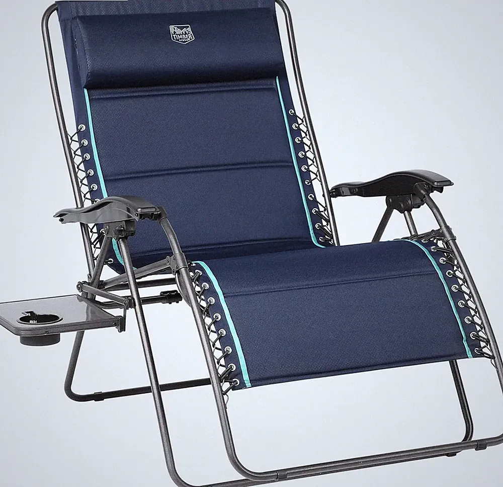 Oversized Zero Gravity Chair, 33In Wide XXL Zero Gravity Reclining Chair with Si