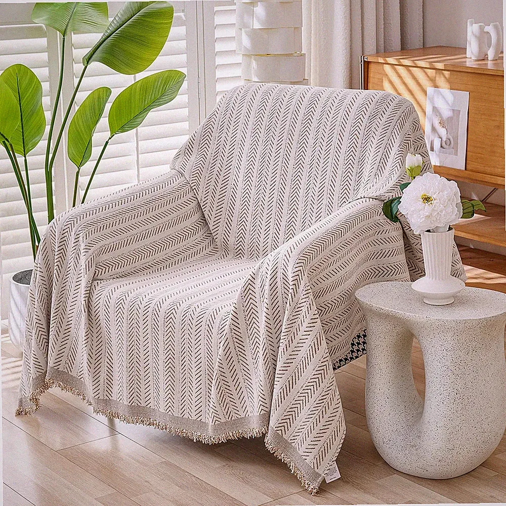 Small Chair Recliner Cover Blanket, Machine Washable Non Slip Chenille Armcha...