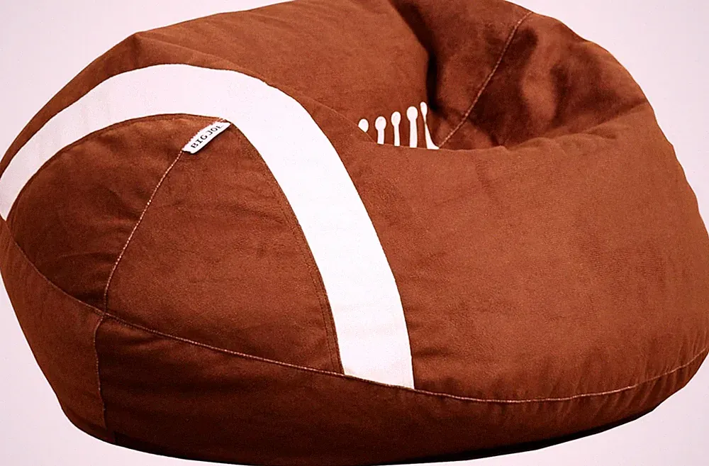Sports Ball Child-Sized Bean Bag Chair, Football Plush, Soft Polyester, 2.5 Feet