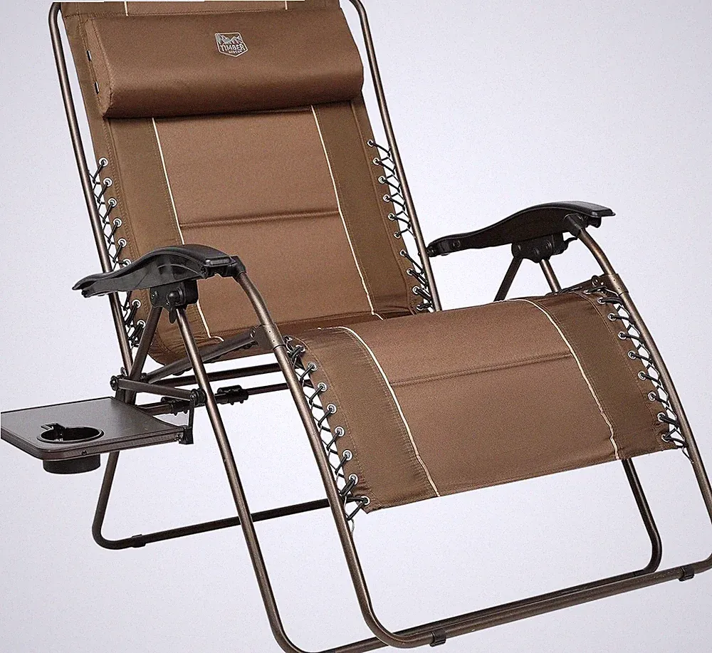 TIMBER RIDGE XXL Oversized Zero Gravity Chair, Full Padded Patio Lounger with Si